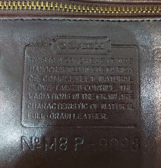 Coach Vintage Tribecca Leather Shoulder Tote No. 9098 Made In Costa Rica - Picture 10 of 11